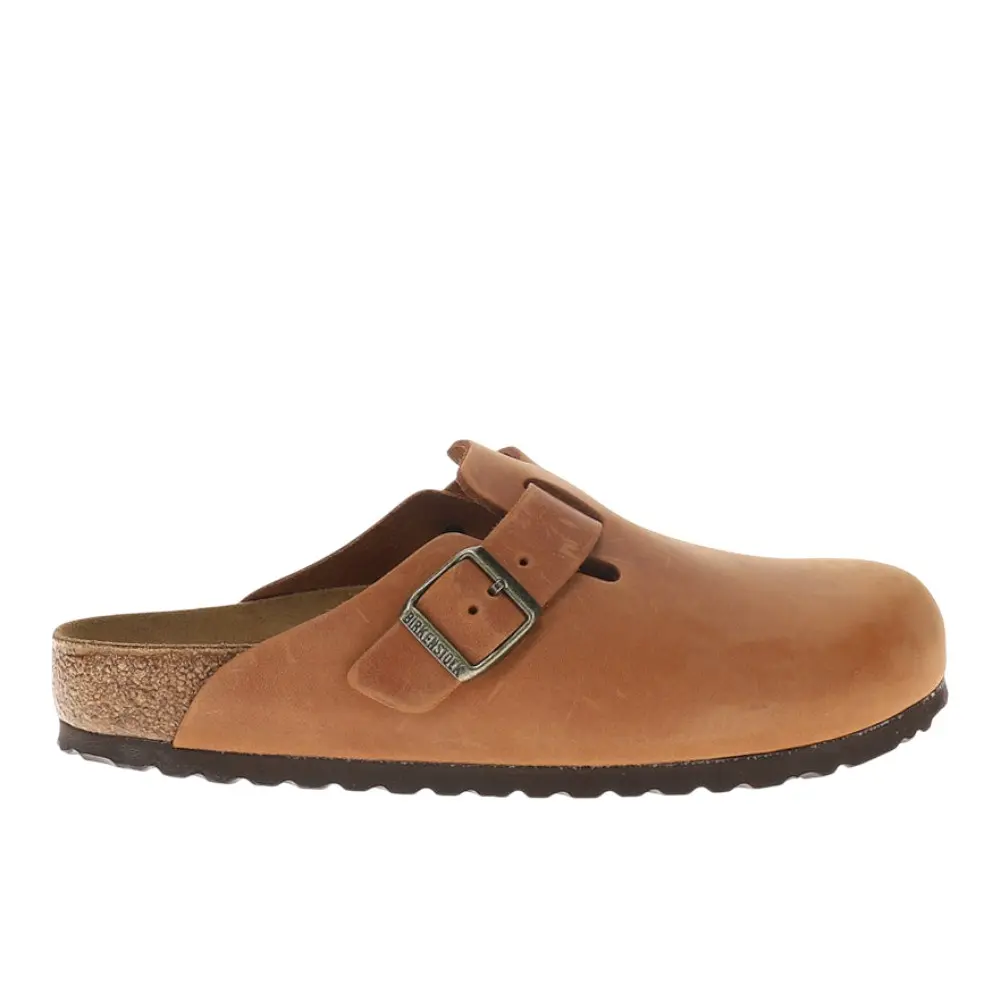 BIRKENSTOCK Mens Boston Oiled Leather Clogs Casual - Brown BIRKENSTOCK Mens Boston Oiled Leather Clogs Casual - Brown