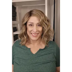 Amaretto E BrownSugar SweetCream by BelleTress Wavy Heat Friendly Synthetic Extended Lace Front with Monofilament Part