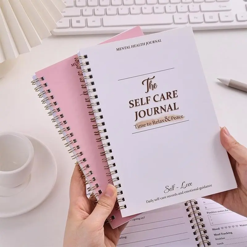 2PCs Mental Health Self Care Journal Set, Daily Mood Tracking Emotional Wellness Diary, Anxiety Relief Reflection Notebook For Women