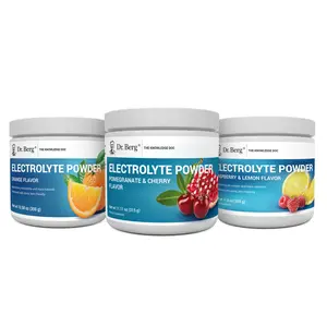 Electrolyte Bundle - Dr. Berg Electrolyte Powder (50 Servings Each) - Orange, Pomegranate & Cherry, Raspberry & Lemon - Hydration & Recovery Support