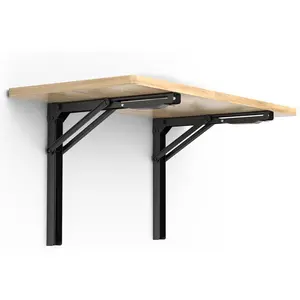 Wall Mounted Folding Workbench, Heavy Duty Foldable Work Table, Collapsible Desk for Workshop, Garage, Office, , Holds Up to 550LBS, 32"X18"