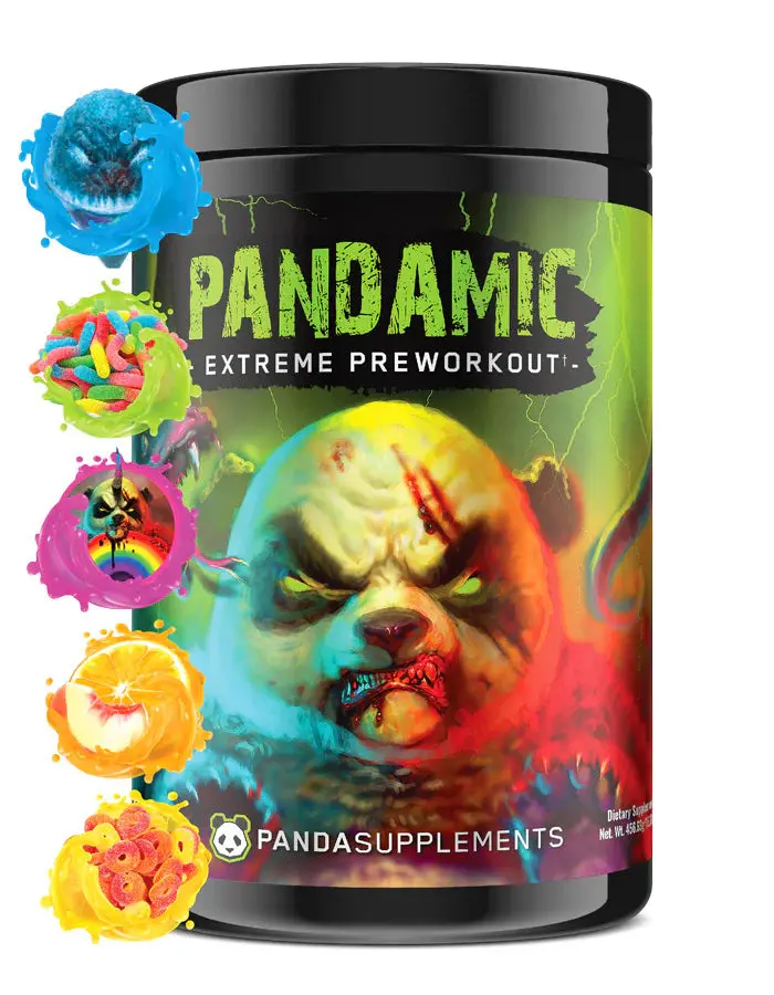 Panda Supps Pandamic Powder Workout Supplement - Pre Workout High Caffeine Formula, Supplement Fitness Support, Performance Boost for Fitness Enthusiasts