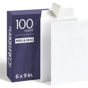 6 x 9 Catalog Envelopes 100 Pack, Catalog-Style with Self Seal Closure, Heavyweight 28 lb Paper, Self Sealing Envelopes for Mailing, Filing and Organizing, White