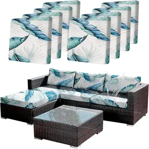 8Pcs Stretch Cushion Covers Couch Cover,Sofa Covers for Couch,Washable Furniture Cover (Tropical Flavor,Not Included)