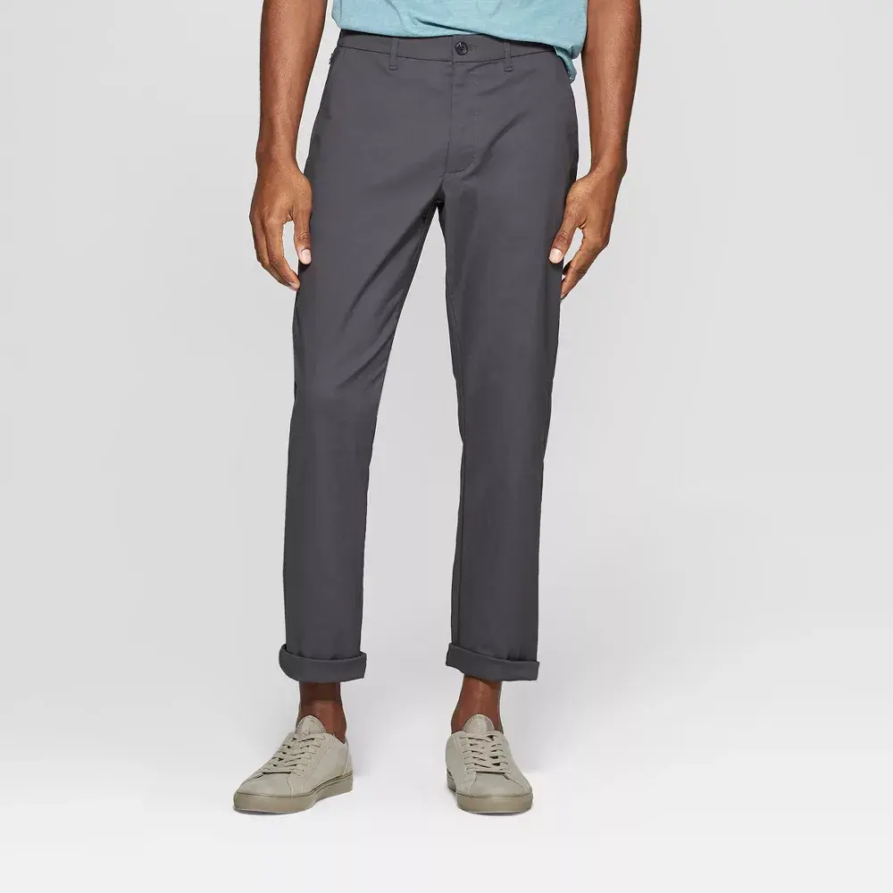 Goodfellow & Co Mens Slim Straight Chino Pants Quick Dry Stain Wrinkle Resistant, Bike, Spandex