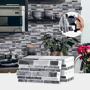 10/20/30PCS D-HTP Self-Adhesive Epoxy Black Marble Tile Stickers | Waterproof Moisture-Proof Oil-Proof for Bedroom Office Kitchen Bathroom Furniture Renovation Self Adhesive Tiles