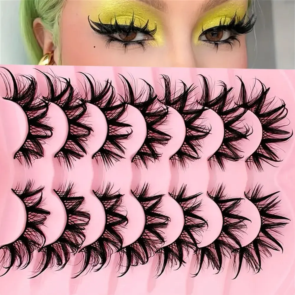 7 Pairs Eyelash Set, Cosmetic False Lashes, Volume False Lashes, Volumized False Eyelashes, Voluminous Curled Lashes, Long-Lasting Eye Makeup, Perfect for Special Occasions & Daily Wear