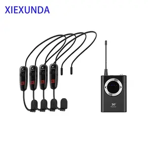 XIEXUNDAN Wireless Headset Mic System, Professional UHF Low Power Frequency Technology, Rechargeable Battery, Supports, Ideal for Church Meetings Karaoke