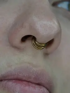 316L Stainless Steel Three-Layer Seamless Nose Ring, Unisex Closure Design, Ideal for Daily Wear, Parties, and Vacations, Septum Piercing