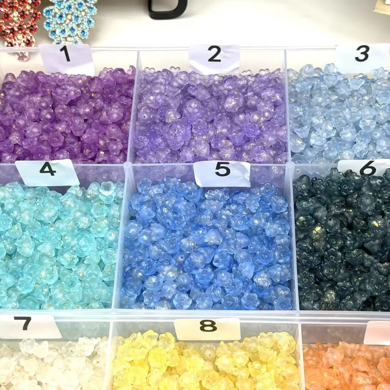 Lily of the Valley Gold Foil Glass Beads for jewelry, 75ml