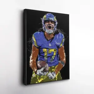 Puka Nacua Wall Art Rams Canvas Print, Football Decor, Framed Poster Gift For Fan Room, Man Cave, Or Office
