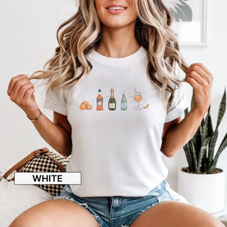 Aperol Spritz Tee, Cocktail Shirt, Summer Tee Shirt, Fun Party Shirt