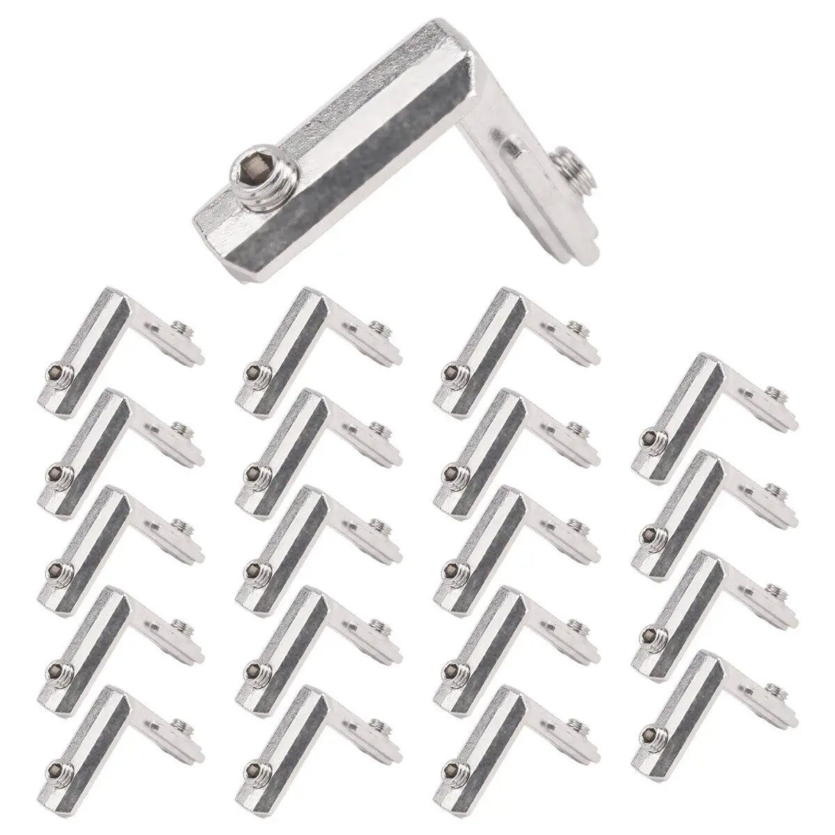 20Pcs L-Shape T Slot Corner Connector Joint Bracket for 2020 Series Aluminum Extrusion Profile, 6mm Slot, for Corner Joining