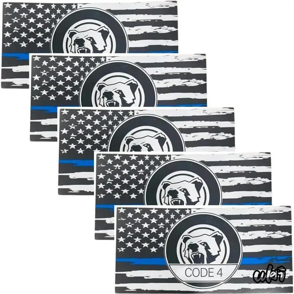 Thin Blue Line Vinyl Decals, 5-Pack of Classic American Design for Car Bodies and Windows - Durable, 6x3 inches, Flag, Stickers, Decoration, Patriotic, Adhesive, Stickers For Cars, Vehicles