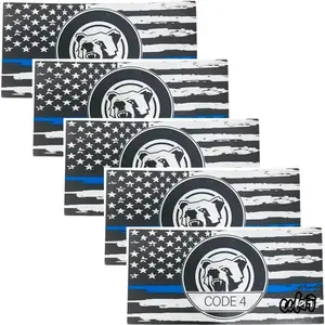 Thin Blue Line American Flag Vinyl Decal, Classic Patriotic Decorative Sticker, Waterproof Durable Adhesive Ornament Suitable For Car Body, Truck Surface, Window And Laptop Daily Decoration Use