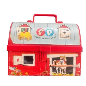 Vintage- 1962 Fisher Price red barn mini lunchbox - model #549 Tableware Birthday