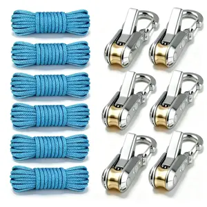 12Pcs Rope Set with Wheel Tensioner, Adjustable Buckle & Accessories – Easy, Safe Binding Tool for Camping, Home Storage, Father’s Day Gift