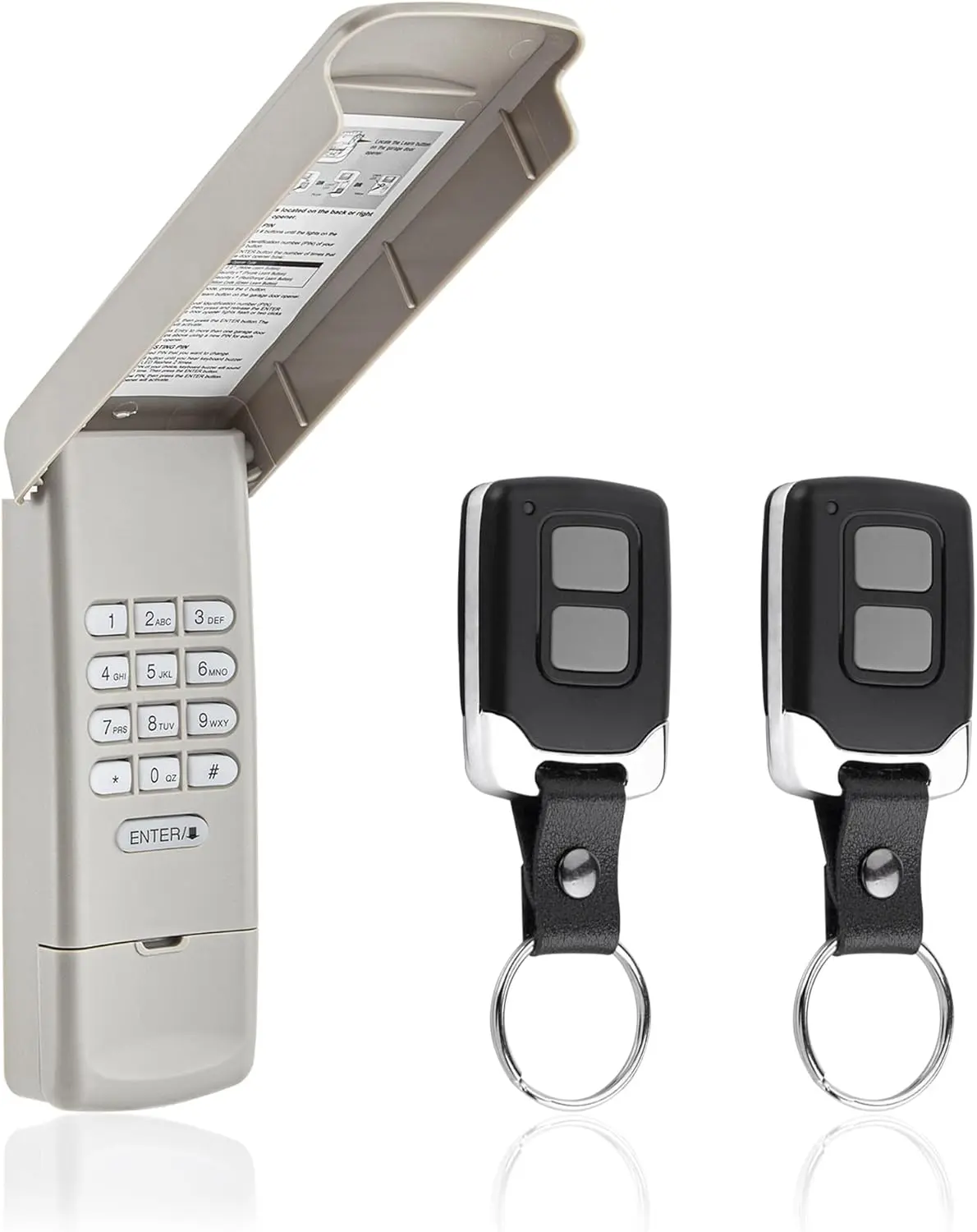 Garage Door Opener Keypad with 2 Garage Door Opener Remote for Liftmaster Chamberlain Craftsman Remote Keypad 877MAX 893LM 893Max 971LM 371LM, Purple Yellow Red Orange Learn Button