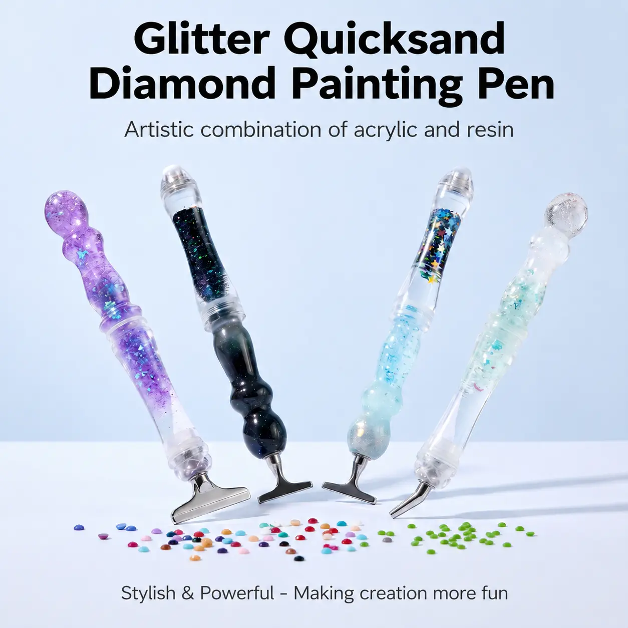 Sparkly Liquid Glitter Diamond Painting Resin Drill Pen - Diamond Art Tools, Stress Relief Craft Supplies for DIY Needlework Enthusiasts