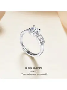 New cross-border Wish hot-selling 26-letter ring with zircon inlay, adjustable open ring for women, versatile accessory