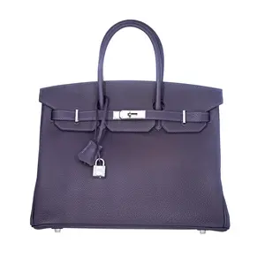 Pre-owned HERMÈS Clemence Tote Bags Birkin 35 Raisin