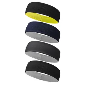 4-Pack Moisture-Wicking Mesh Headbands, Unisex Lightweight Breathable Sports Hair Bands, Quick-Dry Cooling, Ideal for Running, Gym, Workout, Sweat Wicking Headband, Training Headband