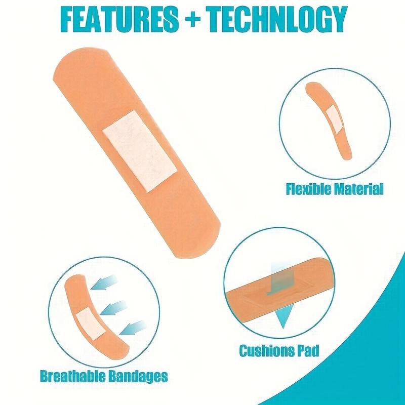 80/160-Pack PE Bandages with Cushioned Pads | Waterproof, Breathable Multi-Care Wound Dressings Set for Home, Outdoors & First Aid