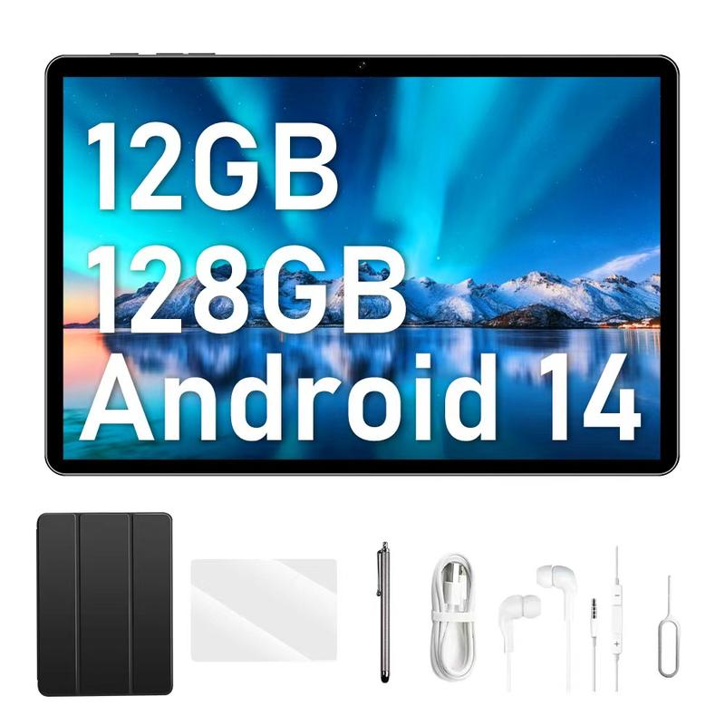 10.1 Inch Android 14 Tablet PC, Octa-Core Cpu, 12GB(4+8GB Extended) RAM ...