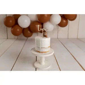 Rustic Cake Stand - 7in Tall - White