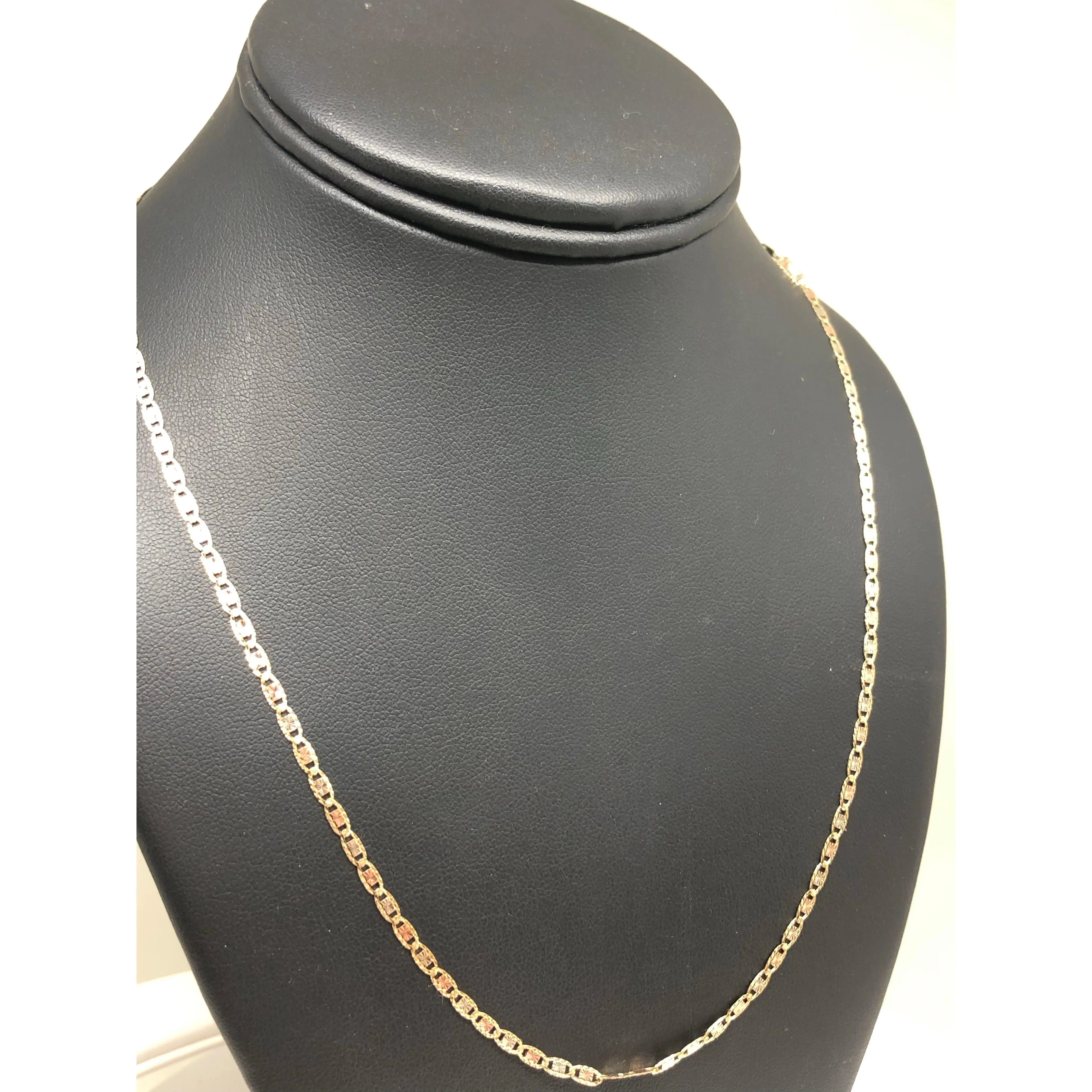 14k Solid Gold Tri-Color Valentina Chain 16 - 24 inch 2mm (Full Solid ...