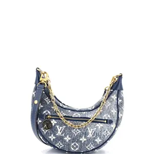 Pre-owned Louis Vuitton Denim, Jacquard Shoulder Bags Loop Handbag Monogram Jacquard Denim by Rebag
