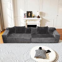 Dark gray straight sofa