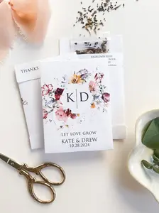 Let Love Grow - Personalized Seed Packet Wedding Favors - Wildflower Seed Event Favors - Bride and Grooms Name and Wedding Date. Over 200 Seeds in Each Packet