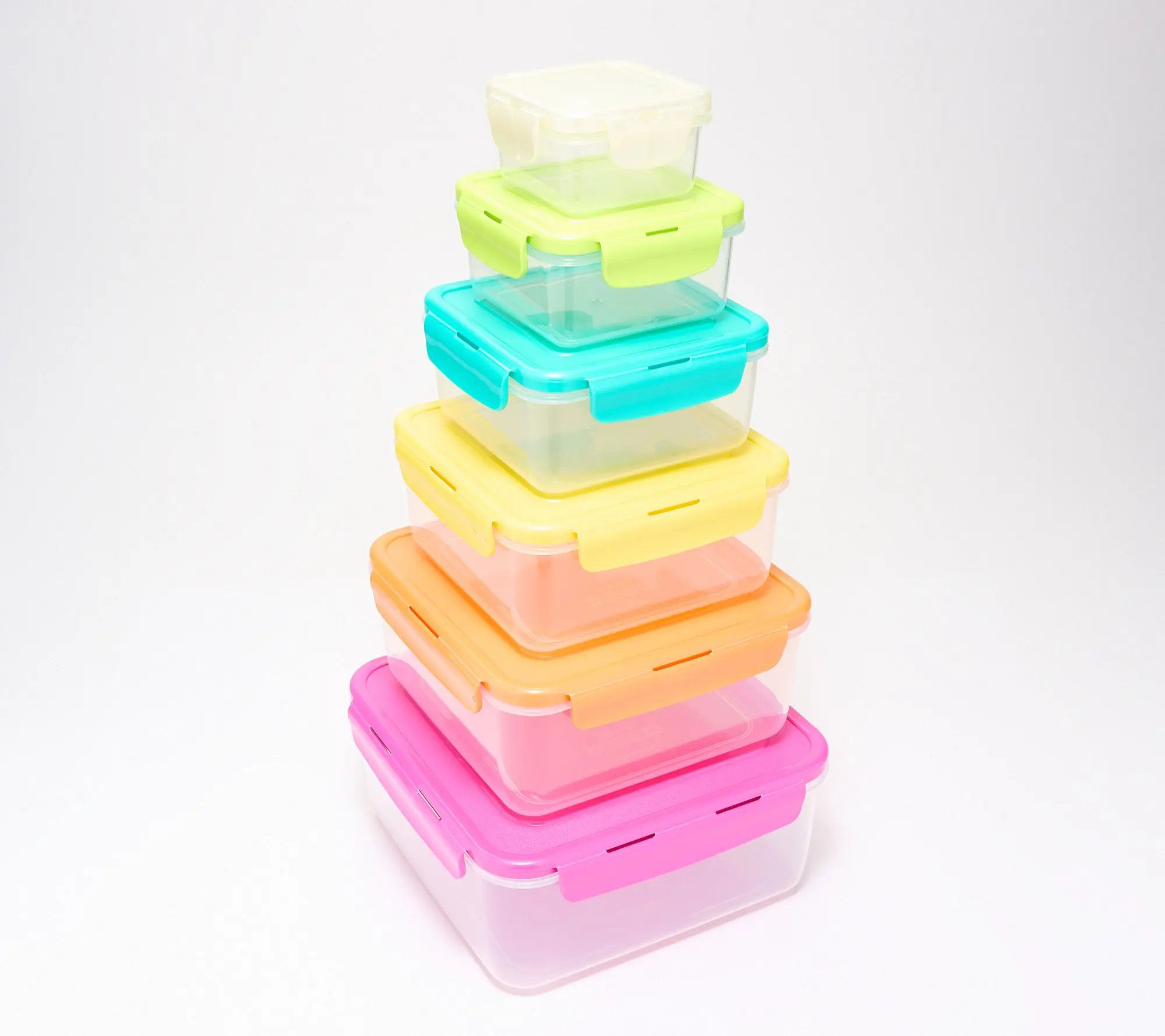 LocknLock S/6 Nestable Multi-Color Square Containers LocknLock S/6 Nestable Multi-Color Square Containers