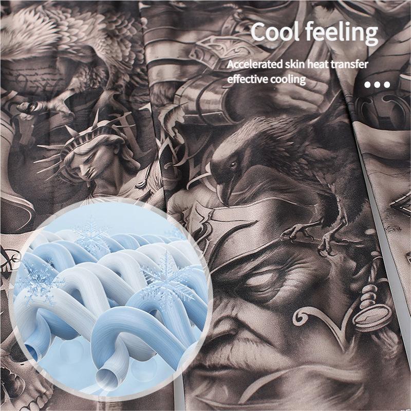 12pcs Ice Silk Tattoo Arm Sleeves Sun Protection Breathable for Running Fishing Biking Ultimate Cooling Function Multi-functional Sun Protection Skin Cool Feeling Fabric Elastic