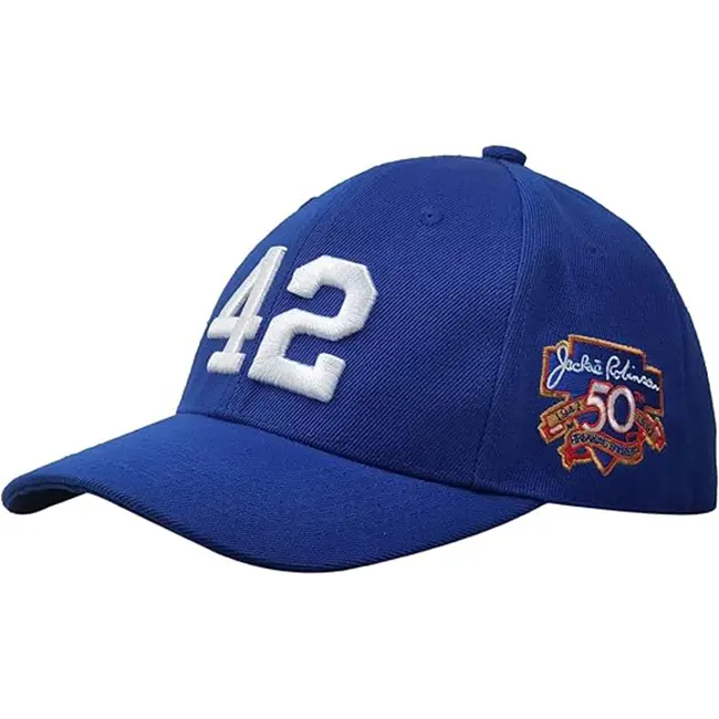 [FallFreshness]Robinson Baseball #42Cap Day 50th Patch Dad Hat Snaback Sport Young people Outdoors Hat Adjustable Embroidered Blue Black Husband Christmas Gift