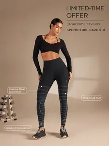 Fanka RecoverEZ High Waist Stretchy Workout Leggings - Graduated Compression for Boosting Circulation, Aiding Muscle Recovery