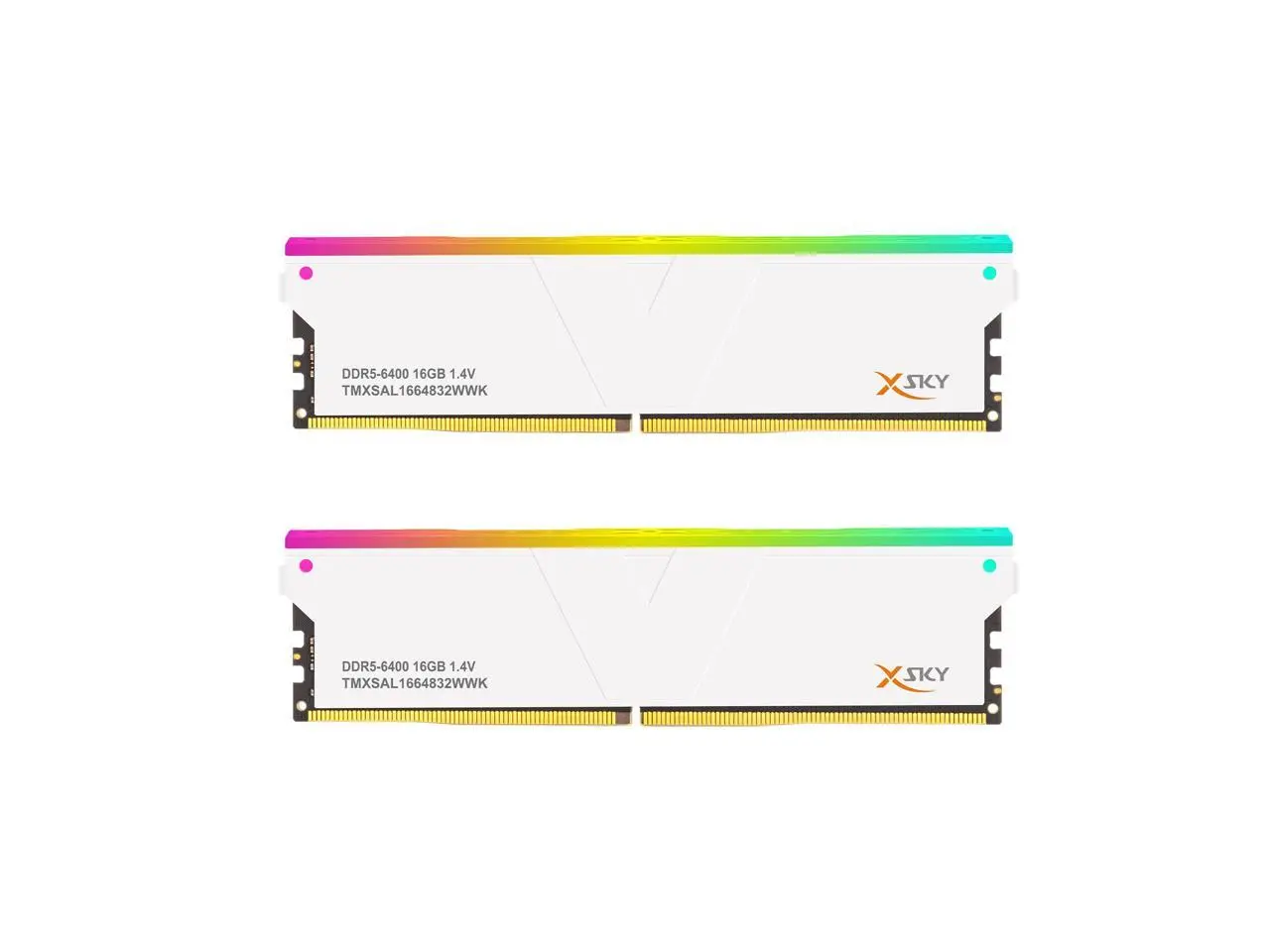 V-COLOR Manta XSky DDR5 32GB (2x16GB) 6400MHz CL32 1.4V SK Hynix IC RGB Gaming Desktop Upgrade Memory Module White, for AMD EXPO (TMXSAL1664832WWK)