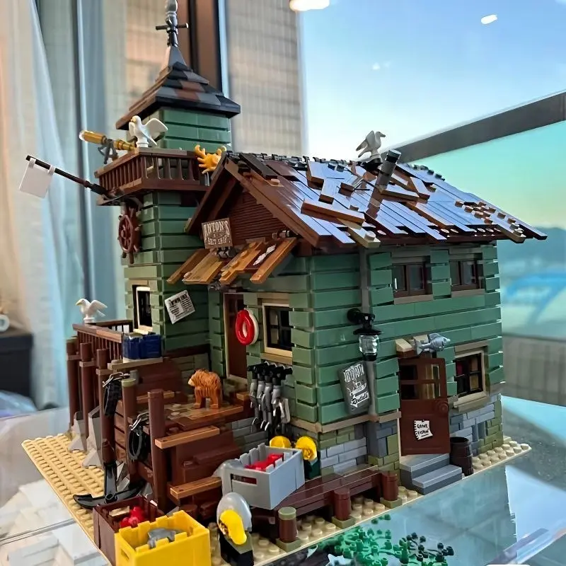 Creative Fisher's Cottage Assembly Building Blocks, High-Toughness Eco-Friendly Abs Material, Fun Puzzle Set, Handicraft Coordination & Focus Gift