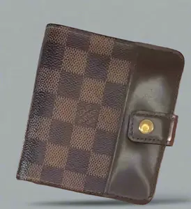 Pre-owned canvas Small Leather Goods PreOwned Louis Vuitton Damier Ebene Compact Zip/Folding Wallet