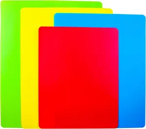 [New Deal] 4 Pieces Flexible Cutting Board mats,  Cutting Boards for Kitchen Cooking, Cutting board  for Meat and Vegetables, Dishwasher Safe