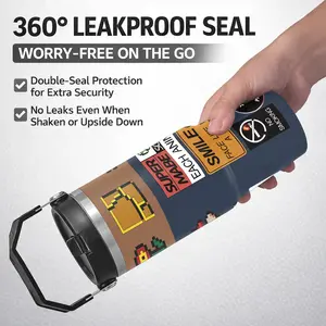 1 Pc Insulated Mug 30oz Skinny Tumbler With Handle And Lid, Double Wall Vacuum Cup, Leak Proof Thermal Mug, Keeps Hot 12 Hours Cold 24 Hours, Retro Gaming Style Travel Mug For Coffee Tea, Gift For Men Women Holiday Daily Use