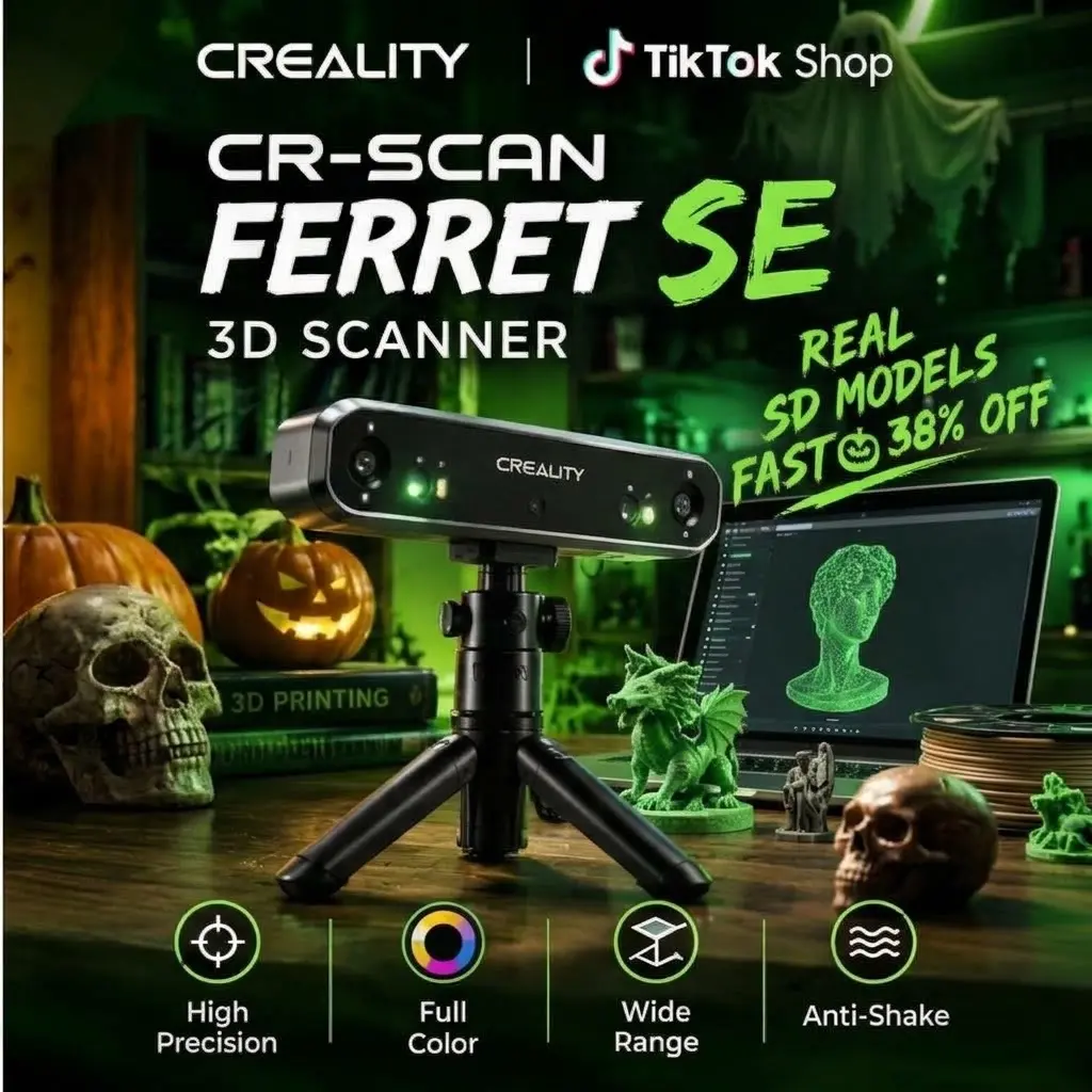 Creality Bestseller CR-Ferret SE 3D Scanner - 0.1mm Precision, Anti-Shake, USB3.0 C Port, Cost-Effective Option for Beginners (Computers & Office, Office Equipment, Printers & Scanners)
