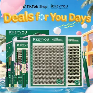 KEYYOU Flora Lash Kit | Kim & Kylie D curl | Spider Lash | Volume Boosting | Waterproof | Long-Lasting | DIY Extensions | 132PCS Cluster Lashes | Soft | Easy DIY At Home | Ultra Thin Band #DealsForYouDays