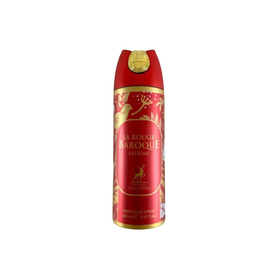 Maison Alhambra | Baroque Rouge Extreme Body Spray | 200 Ml | Womens Fragrance | Safaron - Egyptian Jasmine - Musk Fragrance Notes