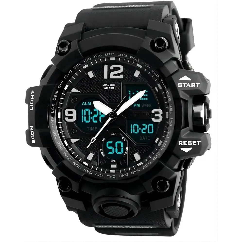 BYW39 Men's Analog Military Sports Watch, Outdoor Waterproof Tactical Watch with LED Backlight Watches for Men
