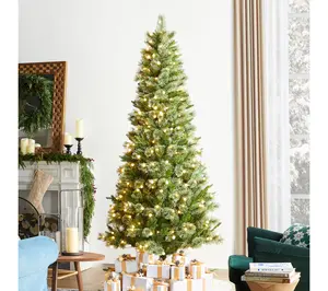 Glitzhome 7.5ft LED Pre-Lit Cashmere Pine FauxChristmas Tree
