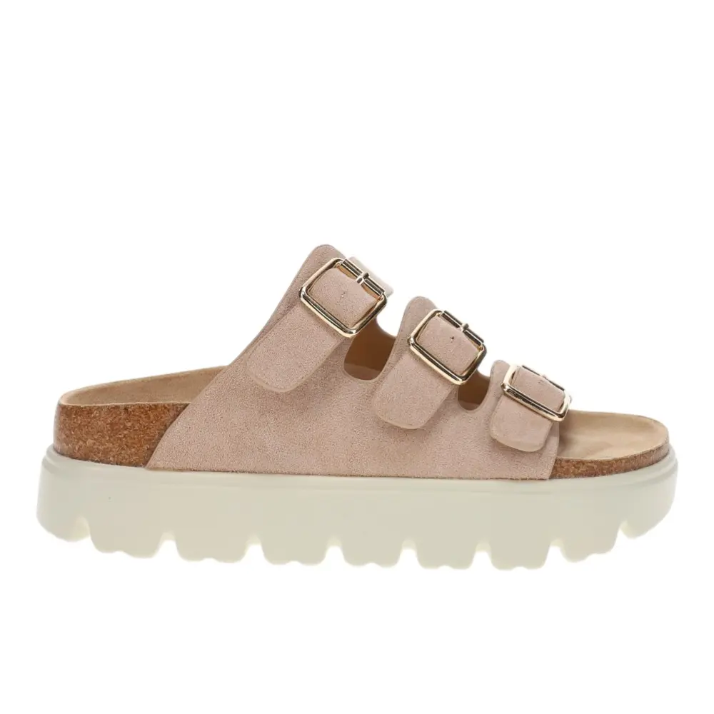 Corkys Womens Threes Company Slide Casual Sandals Casual Low Heel 1-2" - Beige