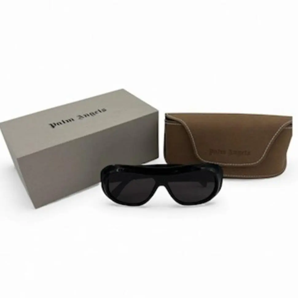 Pre-owned Palm Angels PERI103 Oversized Shield Sunglasses, Luxury Fashion Streetwear Acetate Wrap Style Accessories