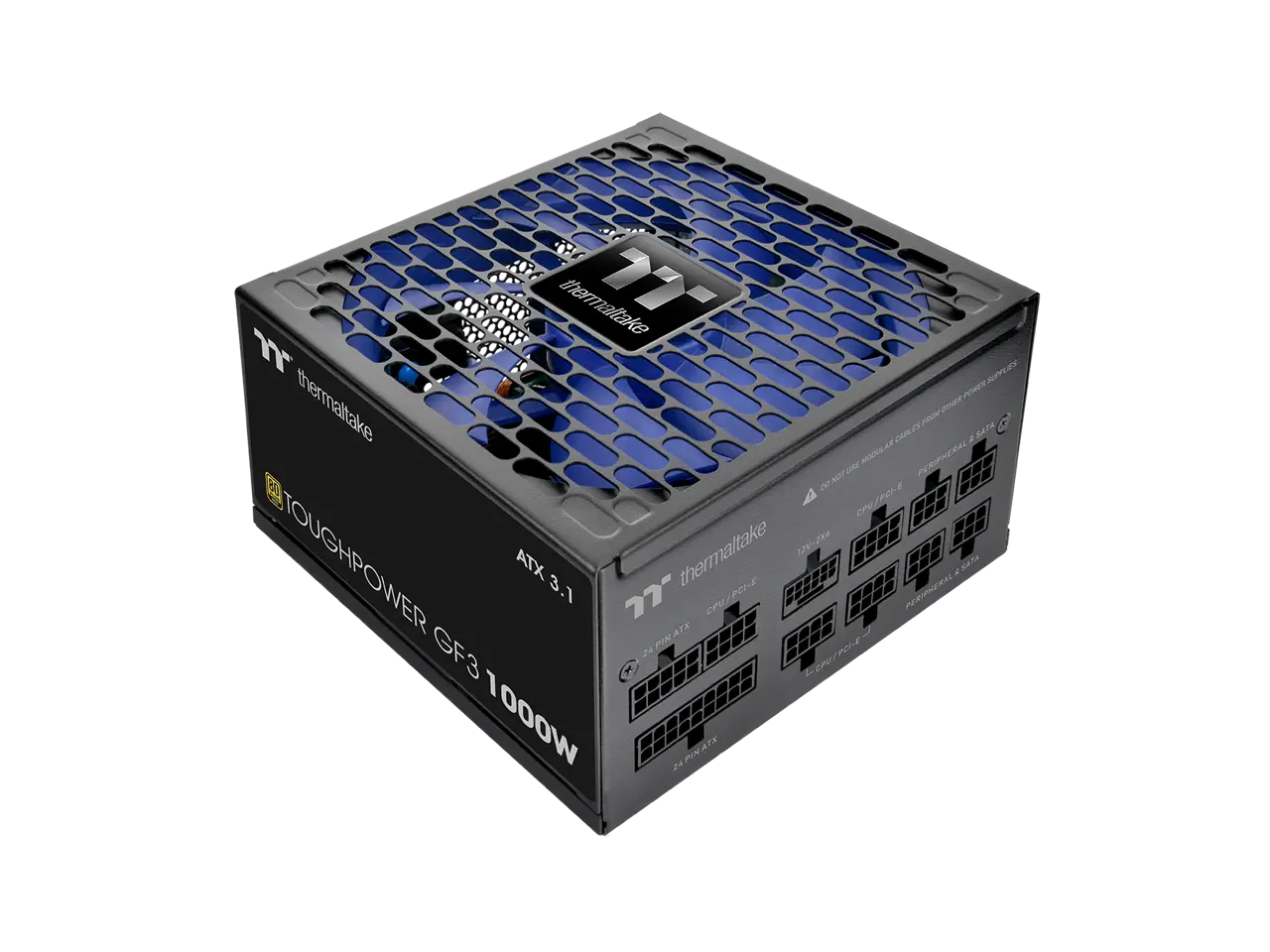 Thermaltake Toughpower GF3 1000W; ATX 3.1; Native PCIe 5.1 12V-2x6; Flat Cables; Color Matched Connectors; Japanese Main Capacitors; 135mm Fan; 80 Plus Gold Certified; Black; PS-TPD-1000FNFAGU-4
